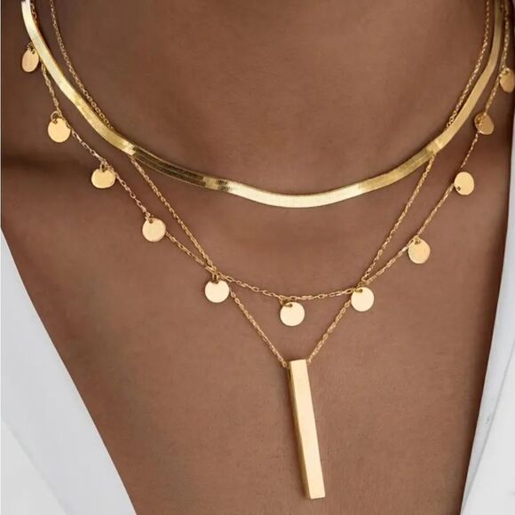 3pcs/set Exquisite Layered Golden Necklace for Women - Picture 9 of 9